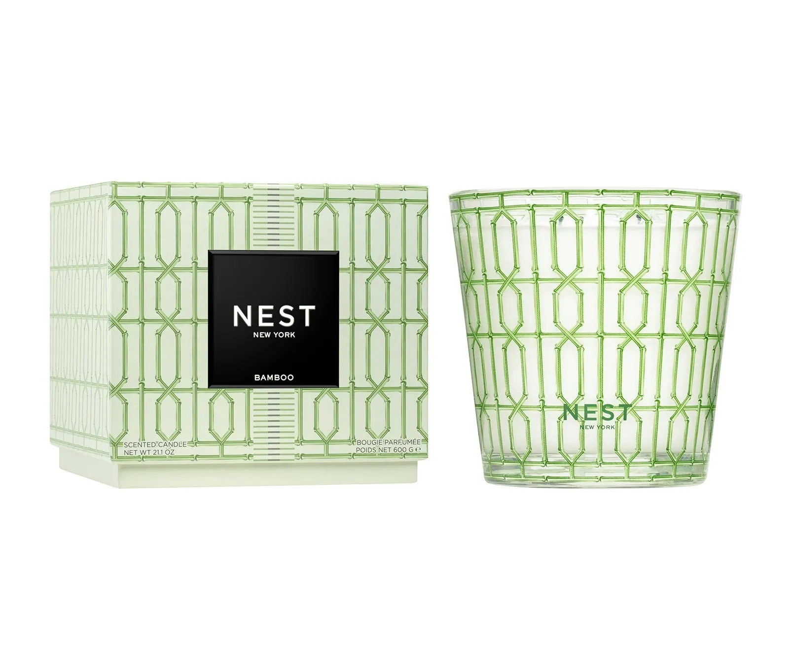 Bamboo Decorative 3-Wick Candle Nest New York